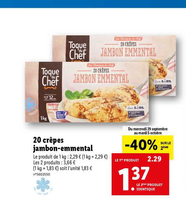 20 Crêpes Jambon-emmental Toque Du Chef