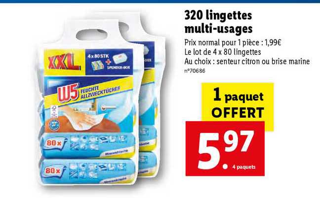 320 lingettes multi-usages w5