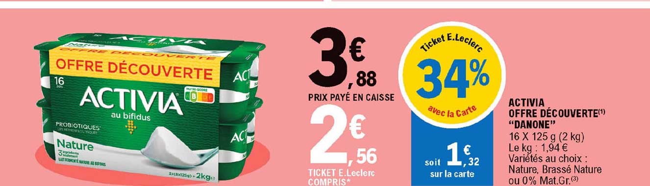 Activia Offre Découverte "danone"
