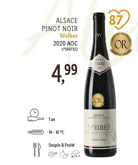 Alsace Pinot Noir Weiber 2020 Aoc