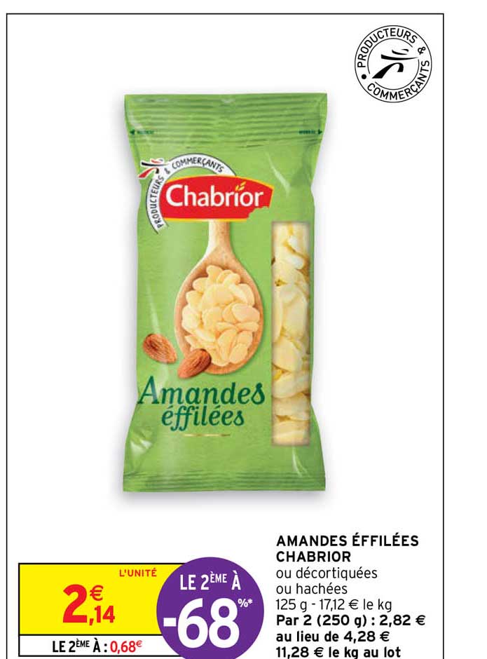 amandes effilées chabrior