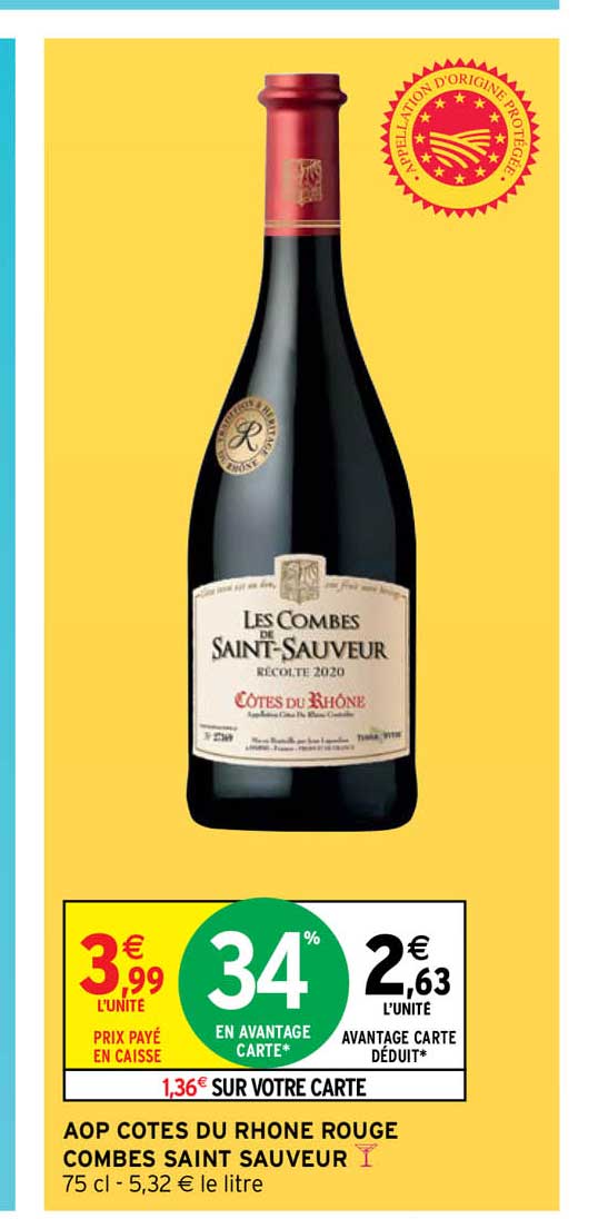 aop côtes du rhône rouge combes saint saveur