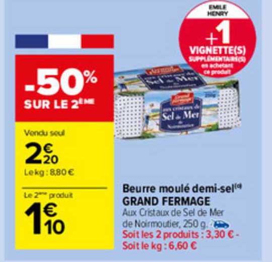 beurre moulé demi-sel grand fermage