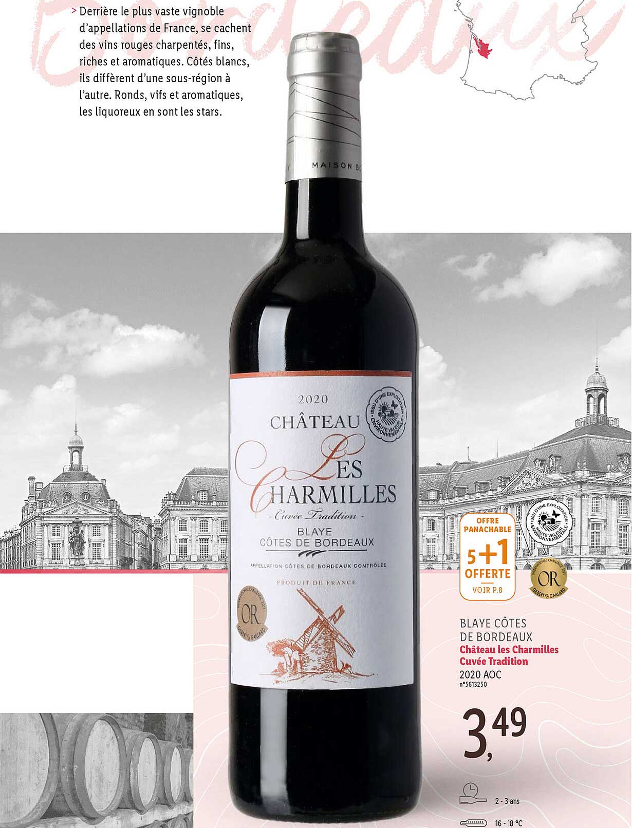 blaye côtes de bordeaux château les charmilles cuvée tradition 2020 aoc