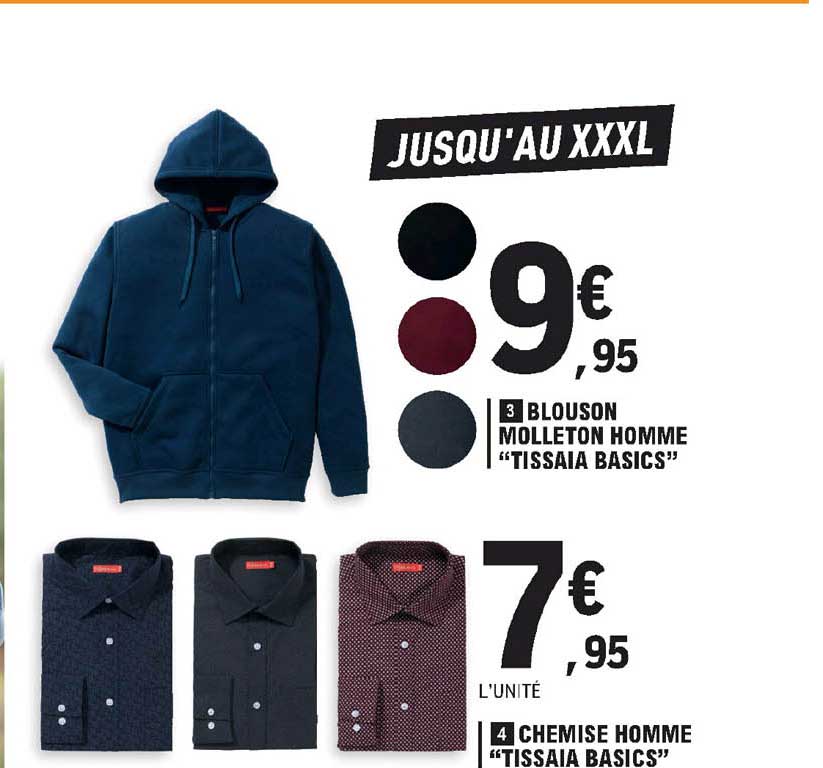 Blouson Molleton Homme "tissaia Basics", Chemise Homme "tissaia Basics"