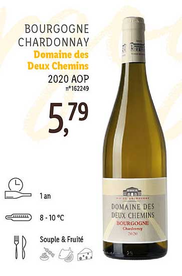 bourgogne chardonnay domaine des deux chemins 2020 aop