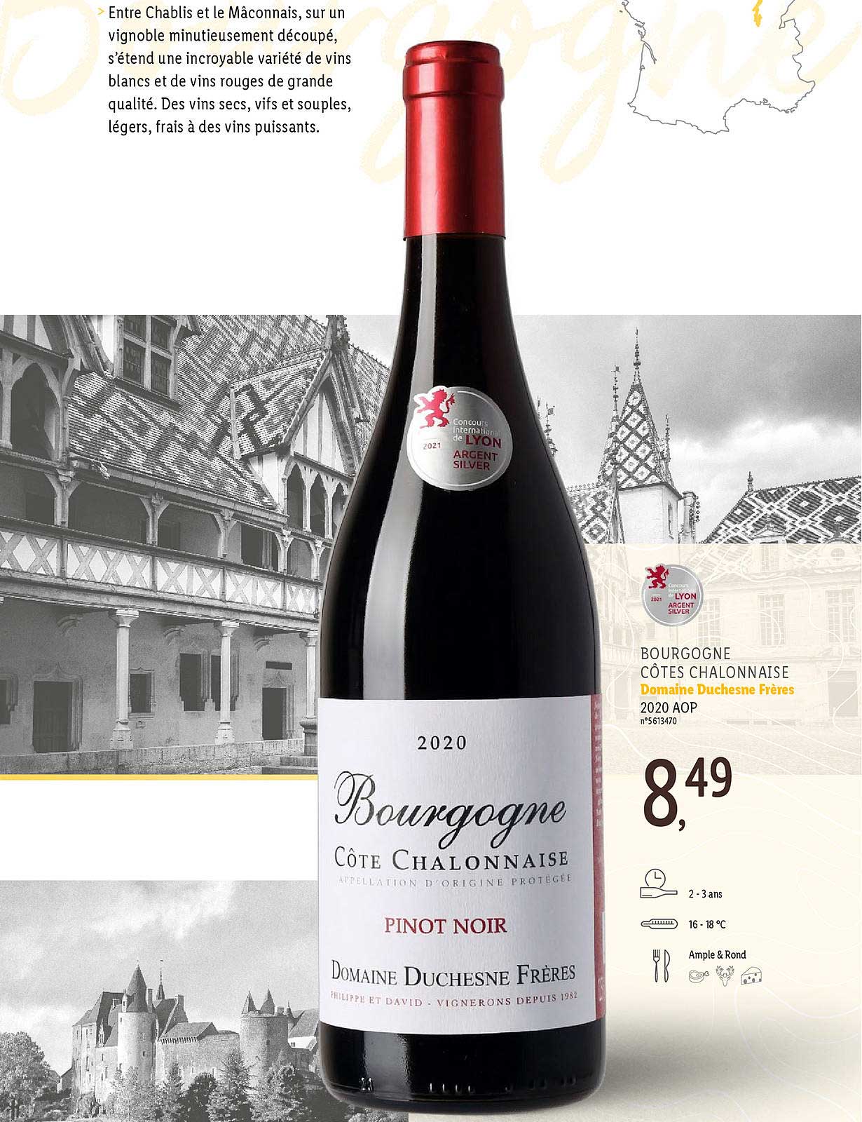 bourgogne côtes chalonnaise domaine duchesne frères2020 aop