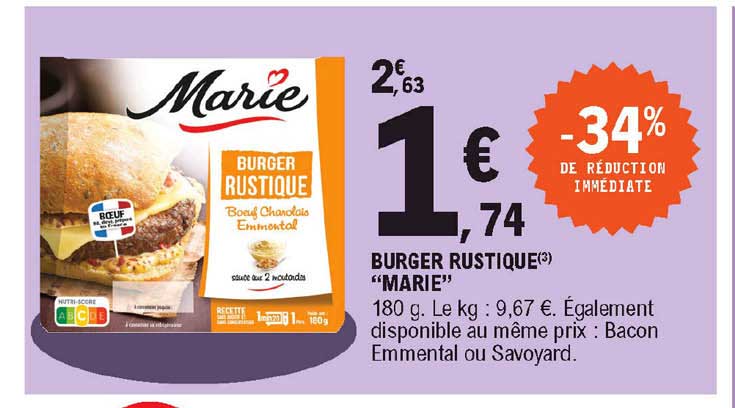 Burger Rustique "marie"