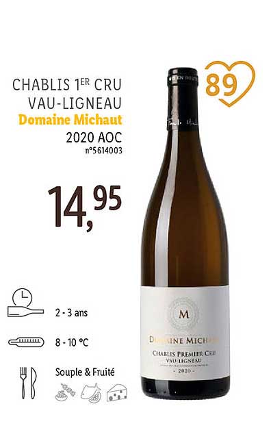 chablis 1er cru vau-ligneau domaine michaut 2020 aoc