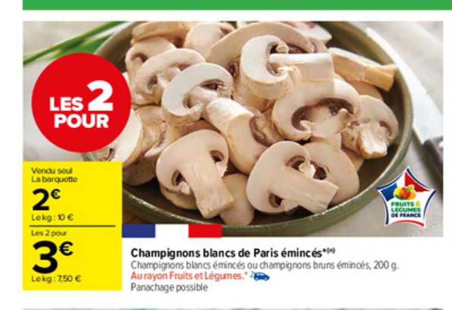 Champignons Blancs De Paris émincés