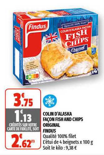 Colin D'alaska Façon Fish And Chips Original Findus