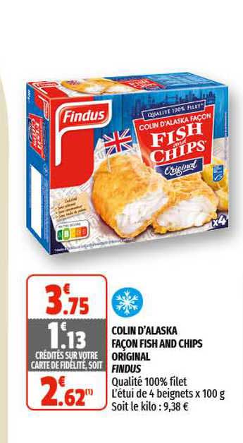 Colin D'alaska Façon Fish And Chips Original Findus