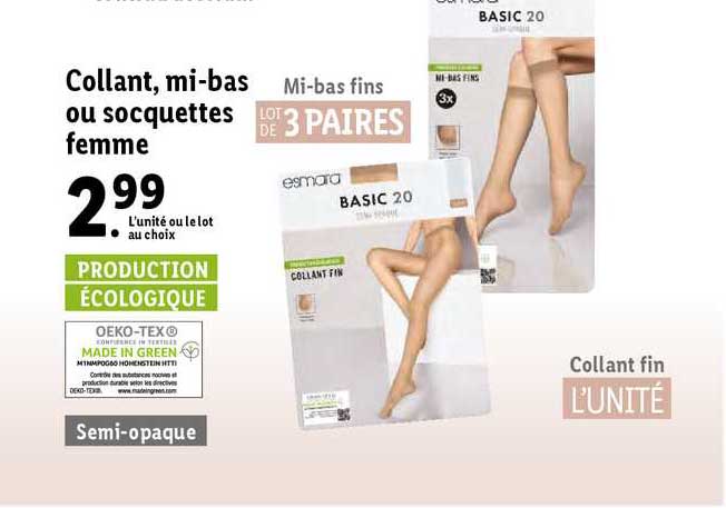 collant, mi-bas ou socquettes femme