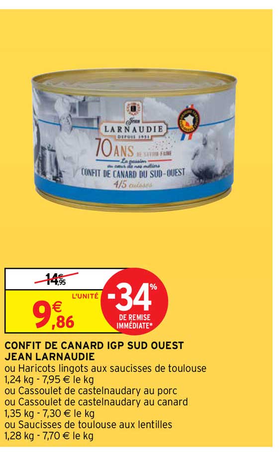 Confit De Canard Igp Sud Ouest Jean Larnaudie