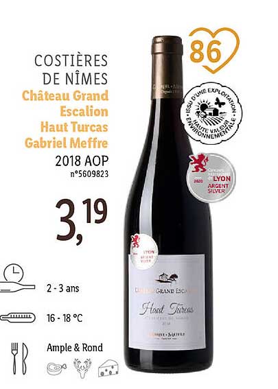 costières de nîmes château grand escalion haut turcas gabriel meffre 2018 aop