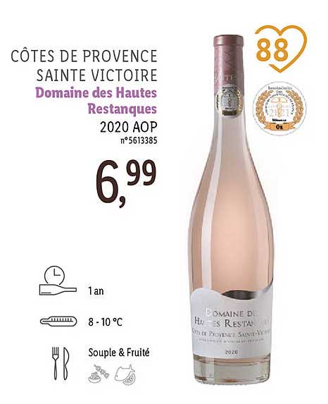 côtes de provence sainte victoire domaine des hautes restanques 2020 aop