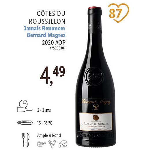 côtes du roussillon jamais renoncer bernard magrez 2020 aop