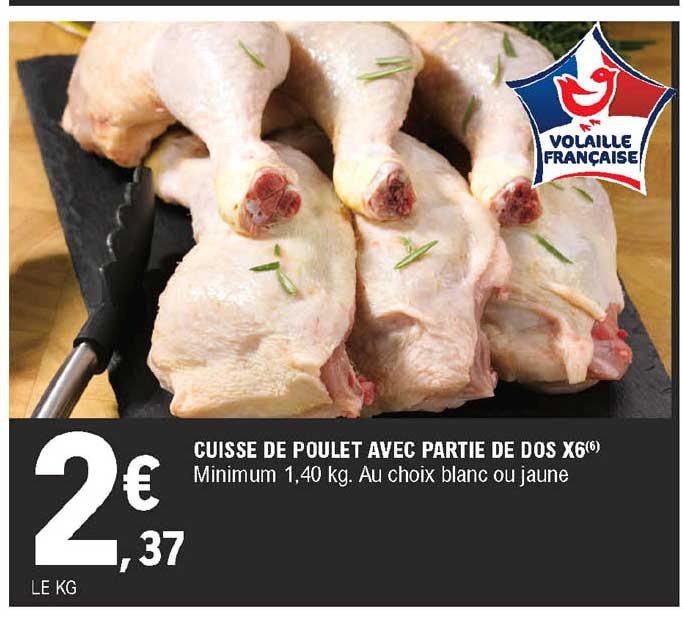 cuisses de poulet avec partie de dos x6