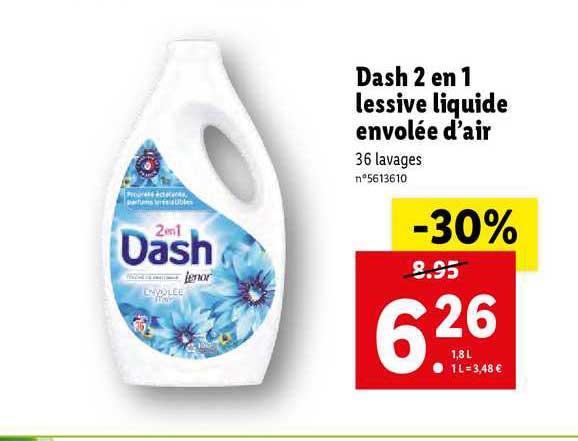 dash 2 en 1 lessive liquide envolée d'air