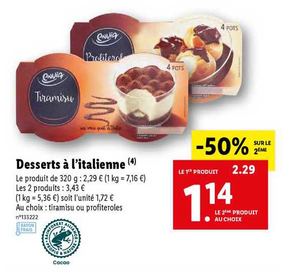 desserts à l'italienne envia