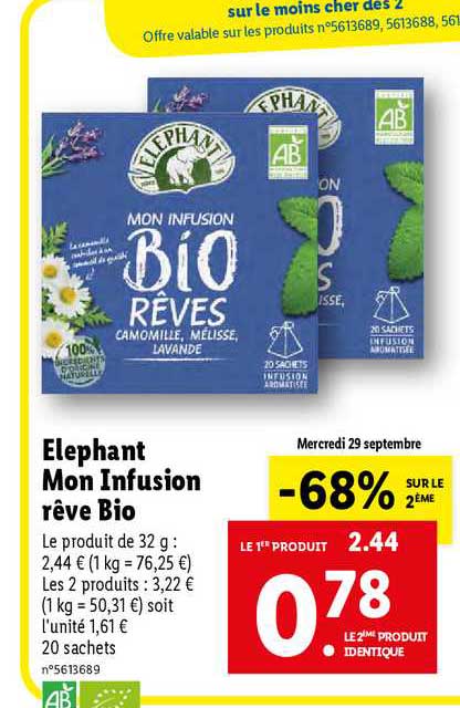 éléphant mon infusion rêve bio