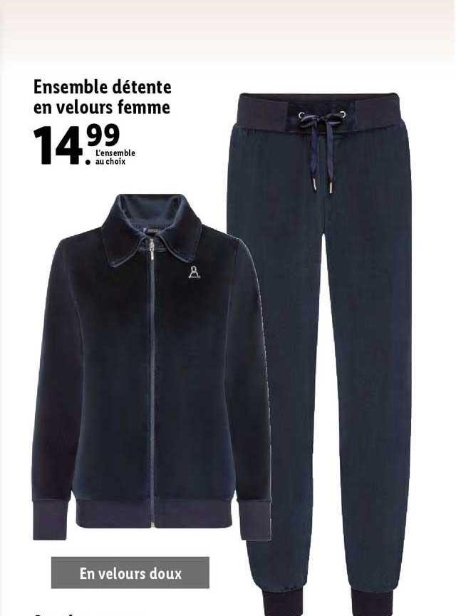 ensemble détente en velours femme