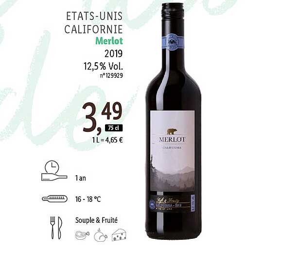 etats-unis californie merlot 2019