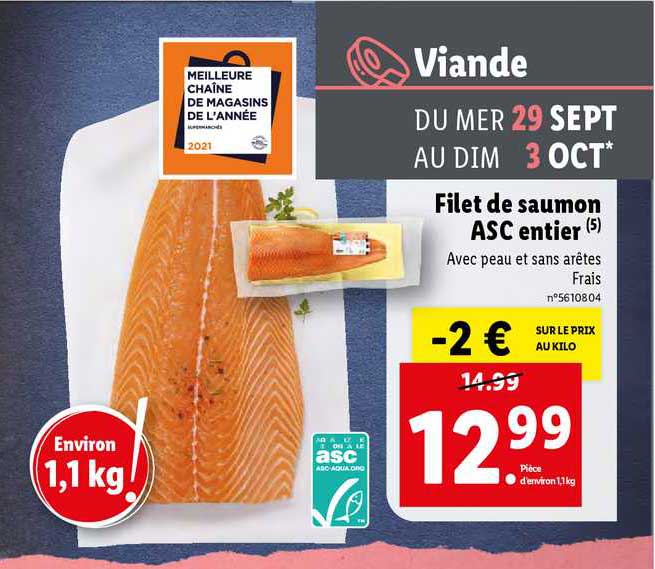 Filet De Saumon Asc Entier