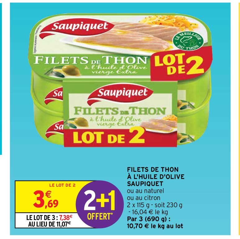 Filets De Thon à L'huile D'olive Saupiquet