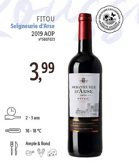 fitou seigneurie d'arse 2019 aop