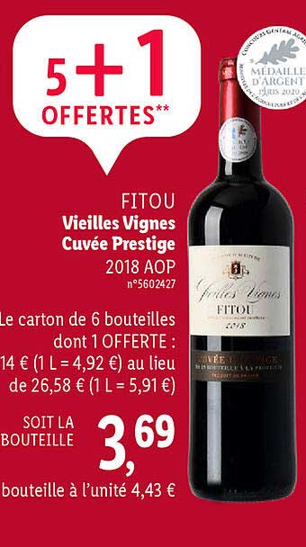 fitou vieilles vignes cuvée prestige 2018 aop