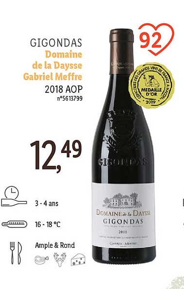 gigondas domaine de la daysse gabriel meffre 2018 aop