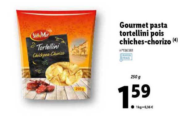 gourmet pasta tortellini pois chiches-chorizo sol & mar