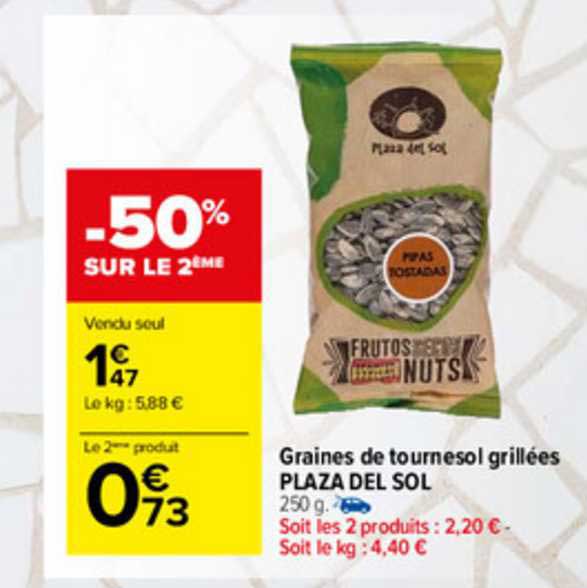 graines de tournesol grillées plaza del sol