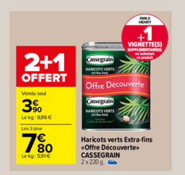 haricots verts extra-fins «offre découverte» cassegrain