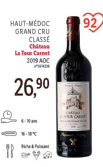 haut-médoc grand cru classé château la tour carnet 2019 aoc
