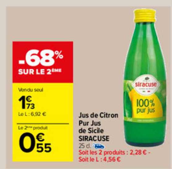 Jus De Citron Pur Jus De Sicile Siracuse