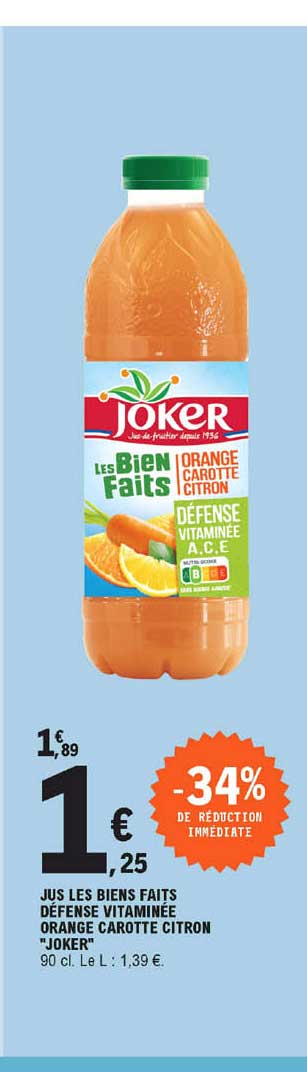 jus les biens faits défense vitaminée orange carotte citron "joker"