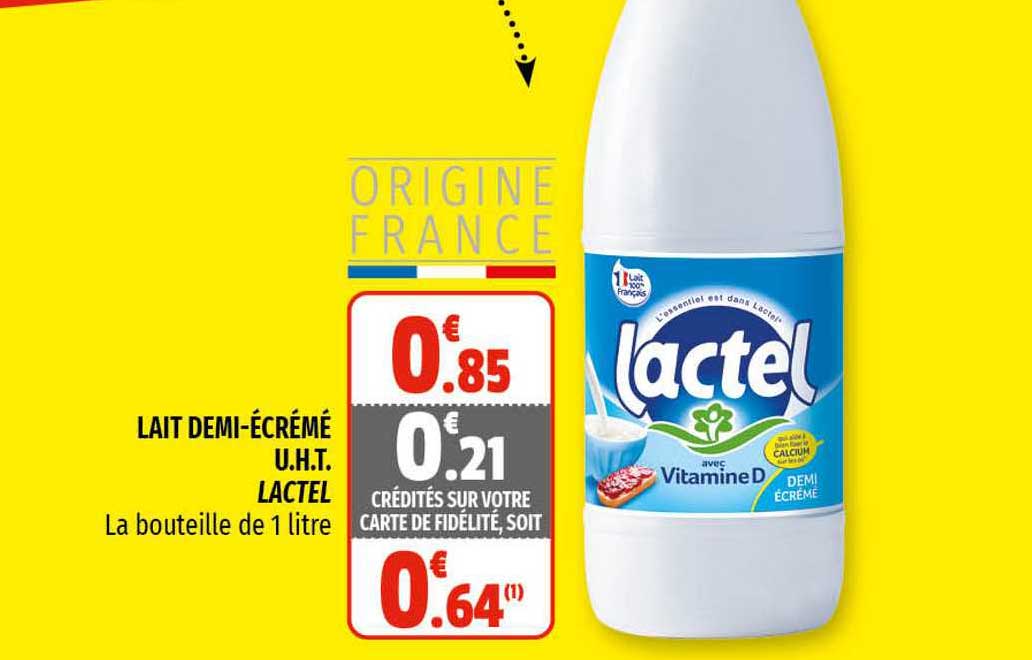lait demi-écrémé u.h.t. lactel