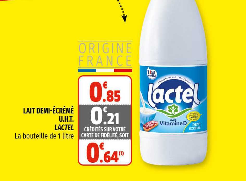 lait demi-écrémé u.h.t. lactel
