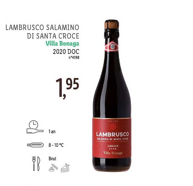 lambrusco salamino di santa croce villa bonaga 2020 doc