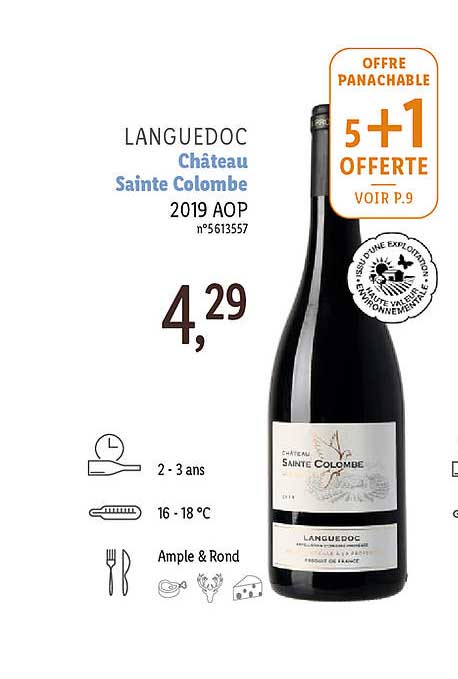 languedoc château sainte colombe 2019 aop