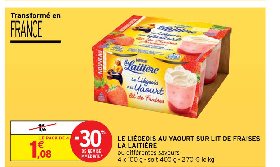 Le Liégeois Au Yaourt Sur Lit De Fraises La Laitière