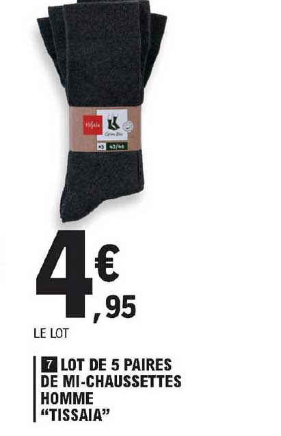 Lot De 5 Paires De Mi-chaussettes Homme "tissaia"