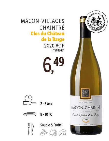 mâcon-villages chaintré clos du château de la barge 2020 aop