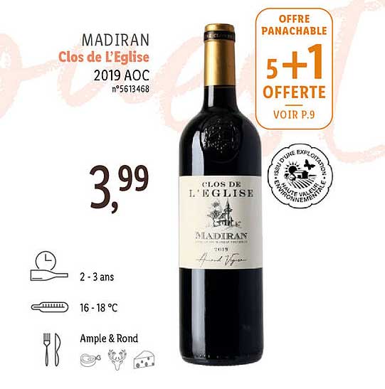Madiran Clos De L'église 2019 Aoc