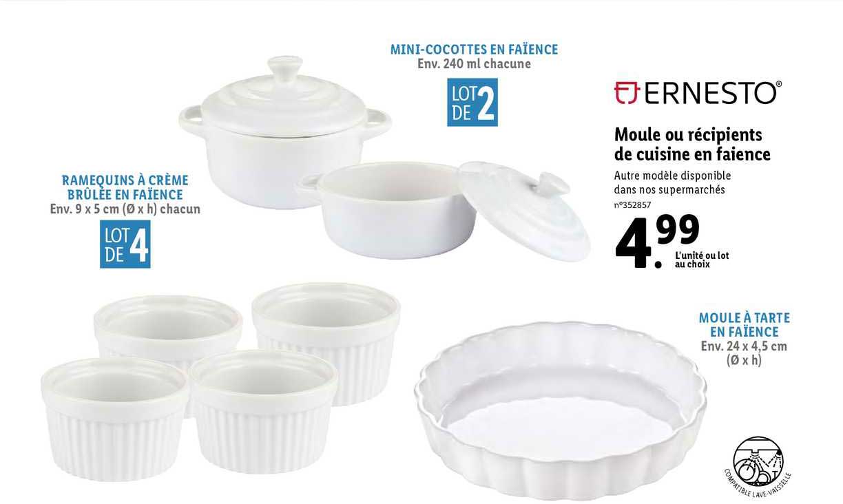 moule ou récipients de cuisine en faïence ernesto