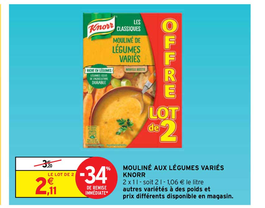 mouliné aux légumes variés knorr