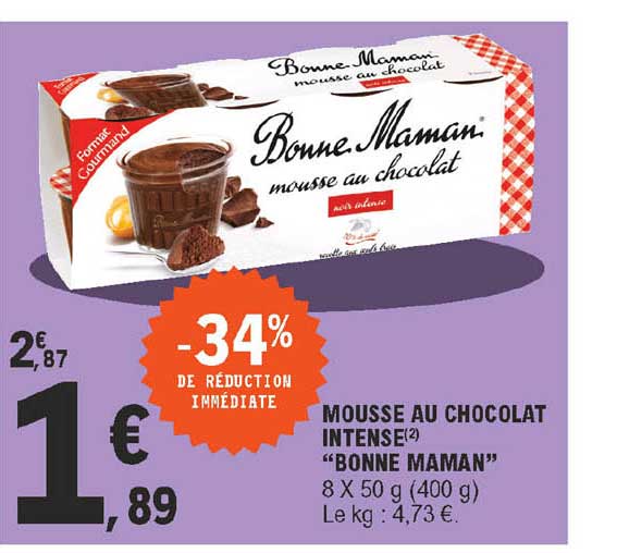 mousse au chocolat intense "bonne maman"