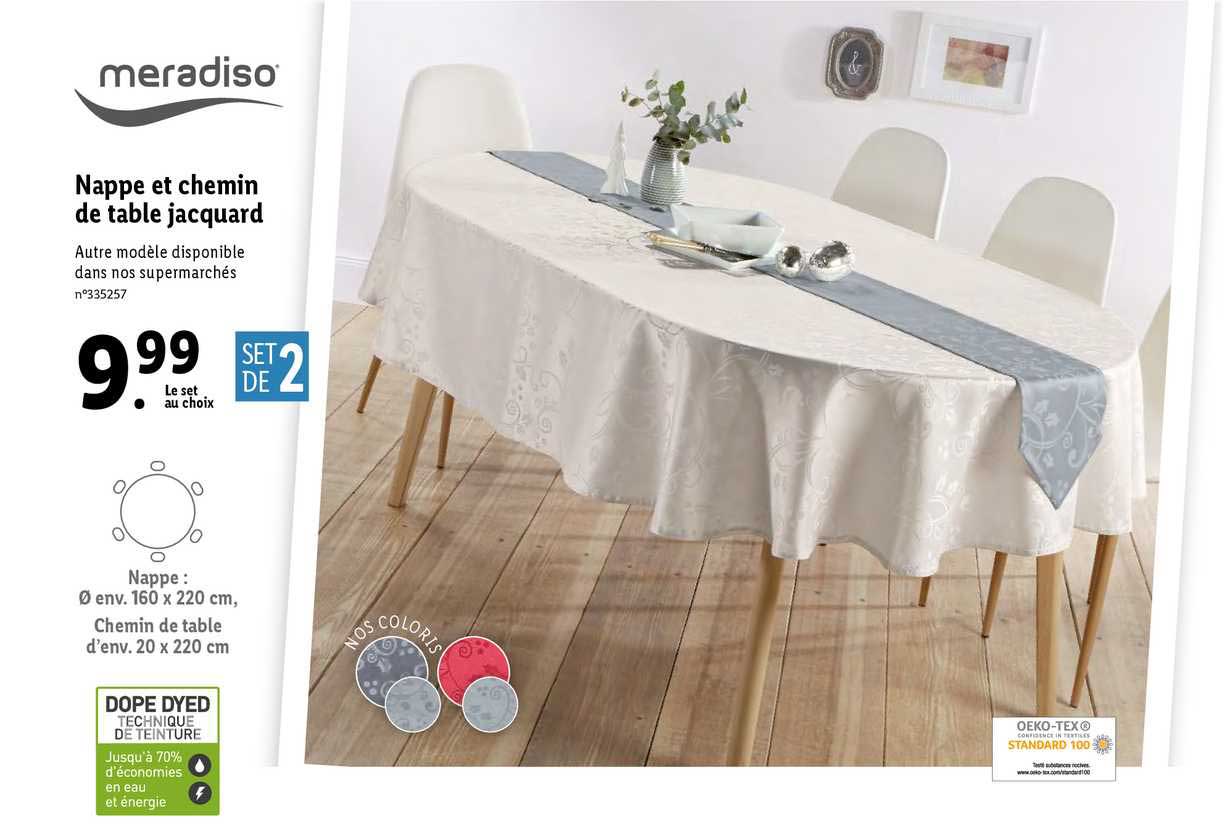nappe et chemin de table jacquard meradiso